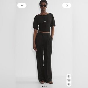 Aritzia Effortless Pants Cruiselinen Size 4 Reg Length Black - Like New